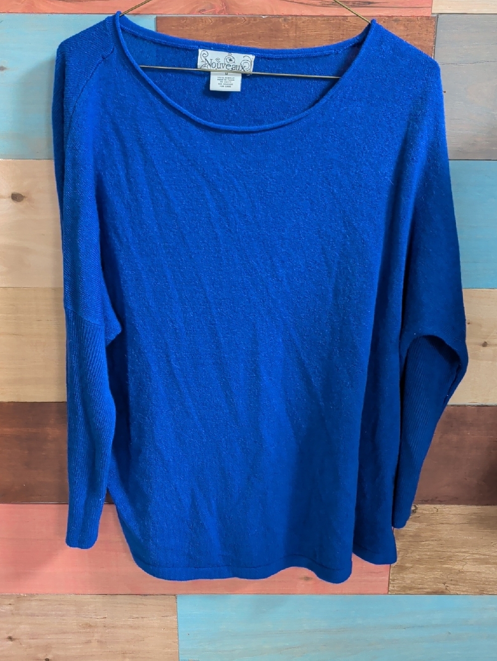 Nouveau Women's Scoop-Neck Sweater in Royal Blue